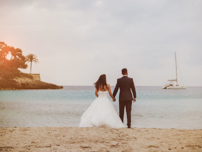 Hochzeitsfotos am Strand auf Mallorca